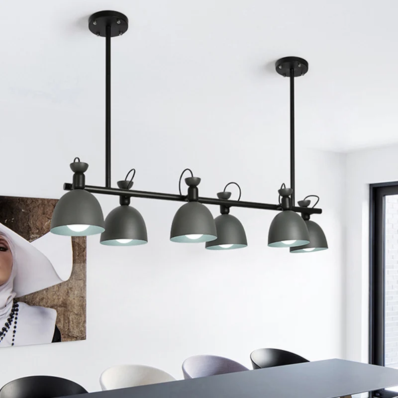 Macaron Bell Island – lampe suspendue en fer, 4/6 ampoules, pivotante, pour salle à manger, gris/bleu/vert