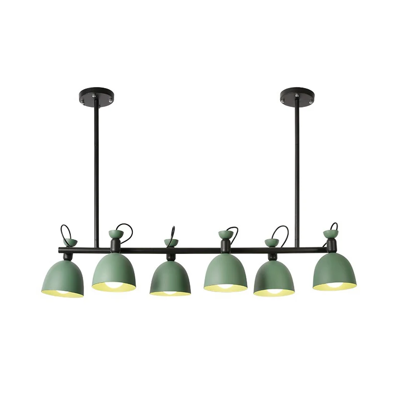 Macaron Bell Island – lampe suspendue en fer, 4/6 ampoules, pivotante, pour salle à manger, gris/bleu/vert