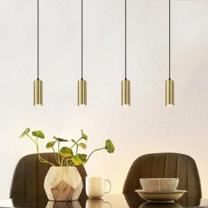 NETTLIFE Suspension Gu10 Or Noir Diam.170cm Métal 4 Ampoules - Lampe de Table à Industrielle Contemporain pour Salon Café...