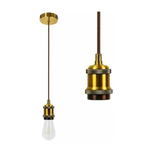 NETTLIFE Suspension métal Diam.10cm E27 lampe nostalgique suspension avec câble de 1,3 m avec douille 1 ampoule au pour sa...