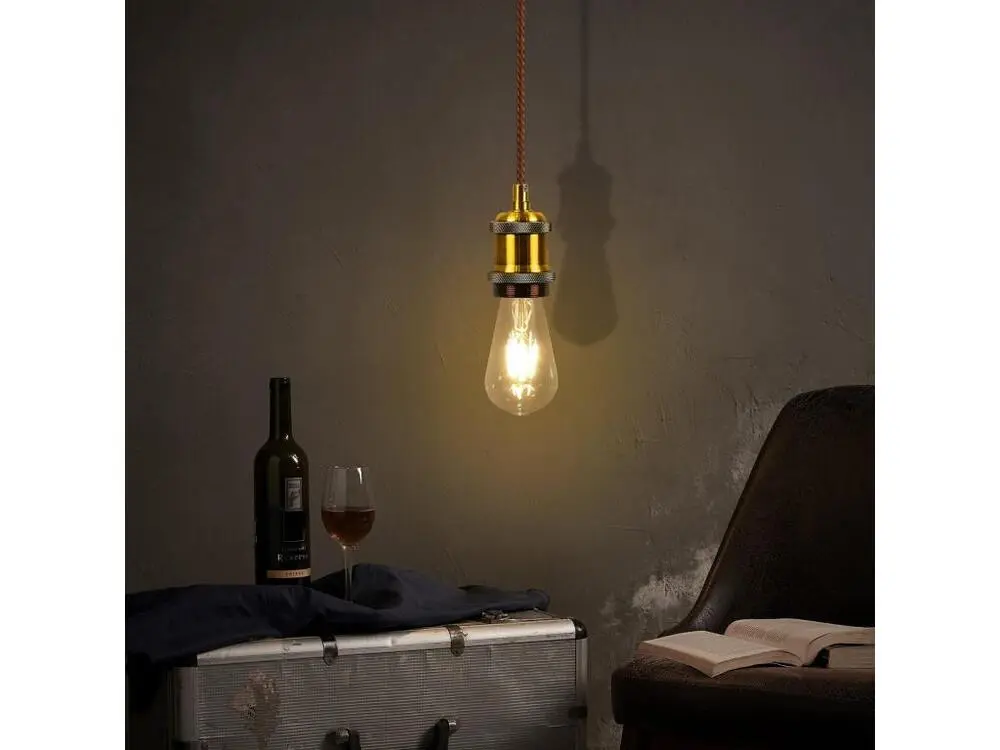 NETTLIFE Suspension métal Diam.10cm E27 lampe nostalgique suspension avec câble de 1,3 m avec douille 1 ampoule au pour sa...