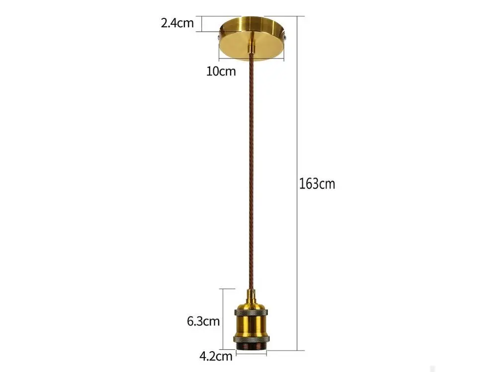 NETTLIFE Suspension métal Diam.10cm E27 lampe nostalgique suspension avec câble de 1,3 m avec douille 1 ampoule au pour sa...