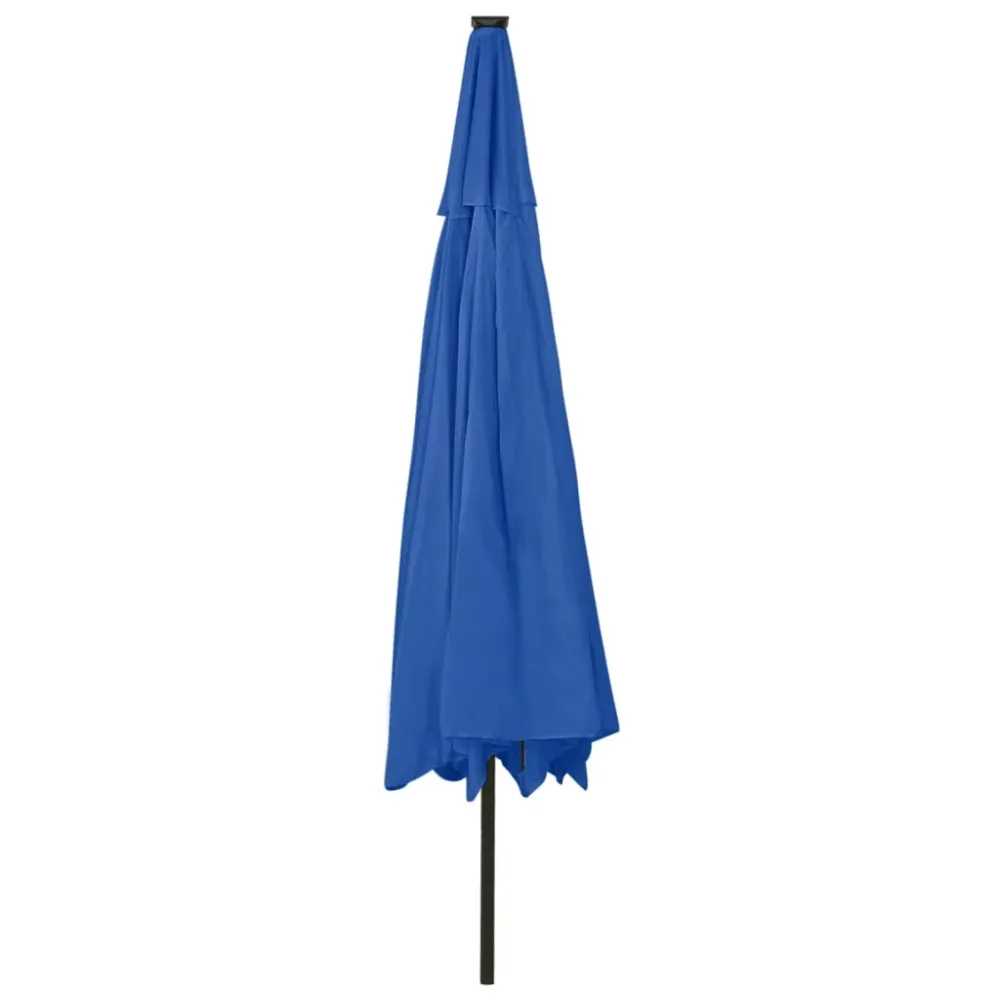 Parasol d'extérieur avec led et mât en métal 400 cm bleu 02_0008180
