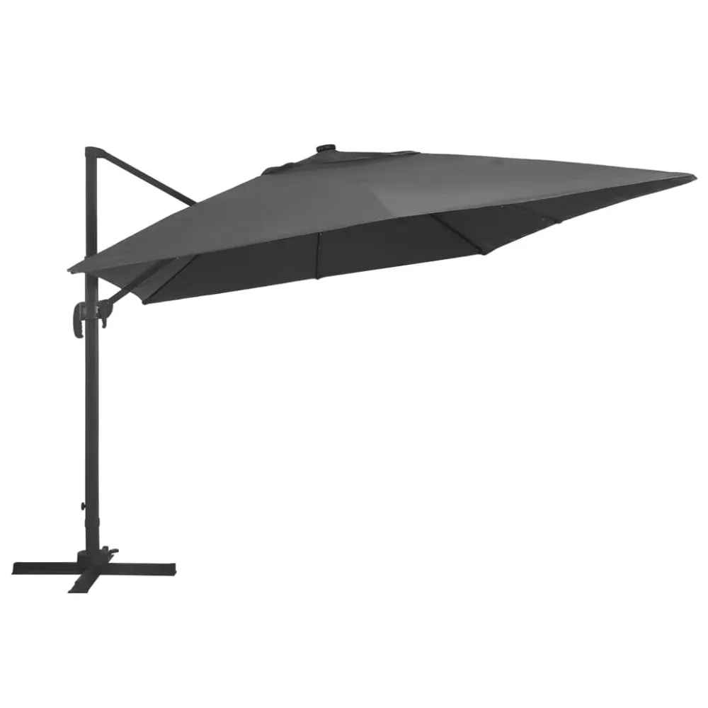 Parasol déporté et lumières led aluminium 400 x 300 cm anthracite 02_0008546