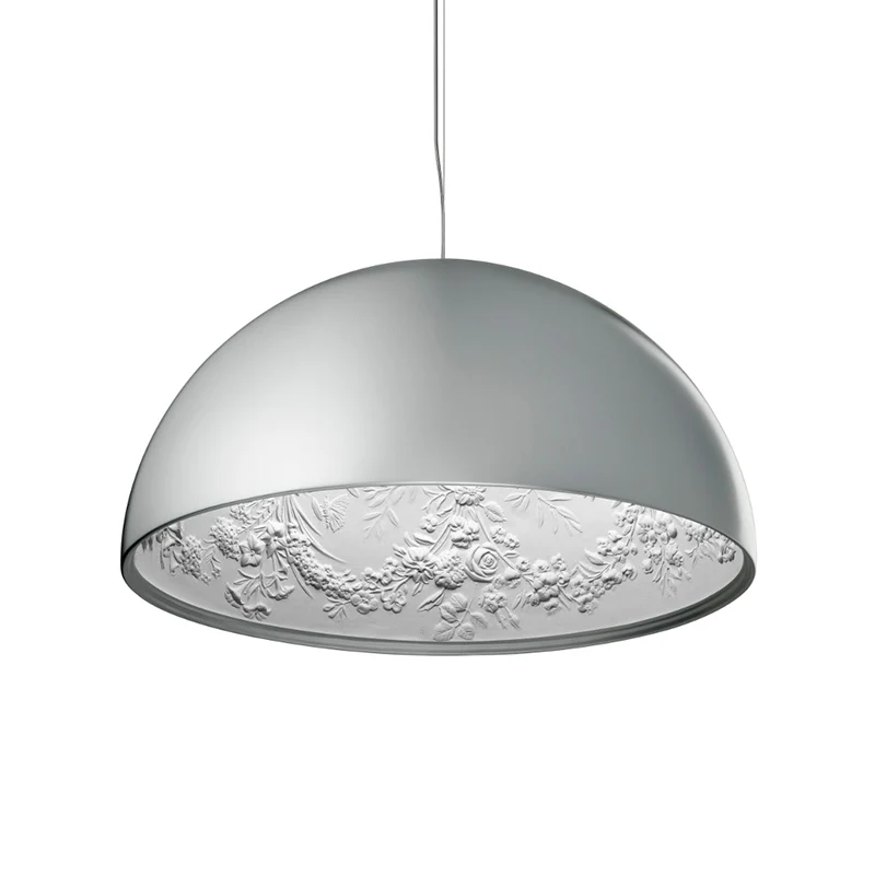Pendule hémisphérique en résine industrielle 16"/23" W, lampe à suspension accessible pour salon, noir/blanc, avec rose sc...