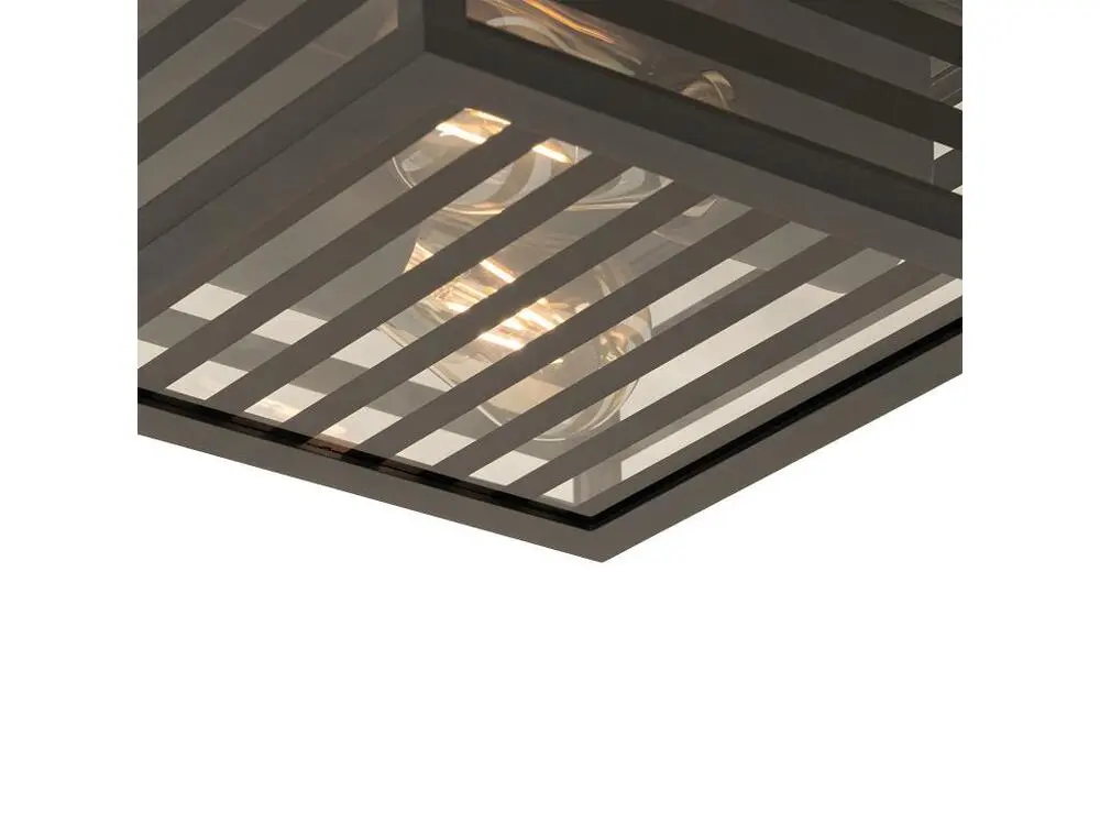 Plafonnier d'extérieur contemporain verre noir 2 lumières IP44 - Reims