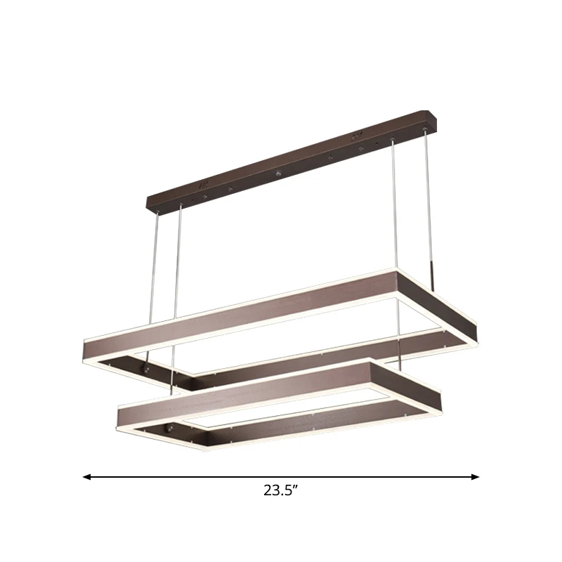 Plafonnier suspendu LED Simplicity, lustre rectangulaire à 2/3/4 niveaux avec abat-jour en acrylique