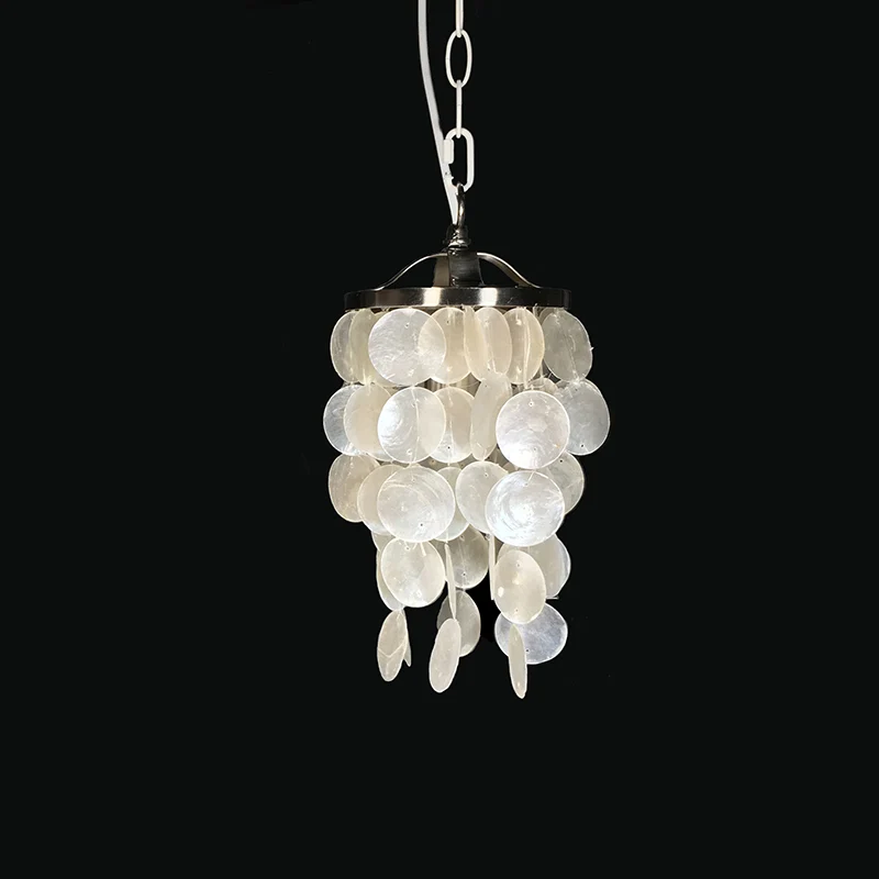 Suspension carillon éolien coquille nordique 1 lumière plafonnier suspendu blanc pour salon