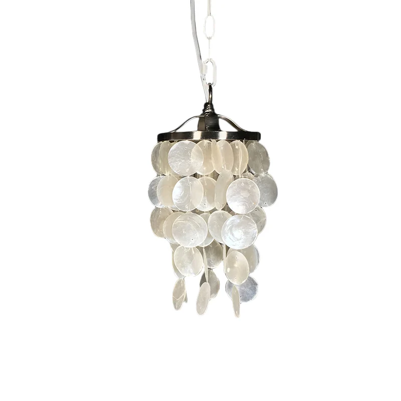 Suspension carillon éolien coquille nordique 1 lumière plafonnier suspendu blanc pour salon