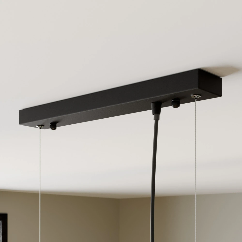 Suspension Floki parallélépipède ouvert, 4 lampes