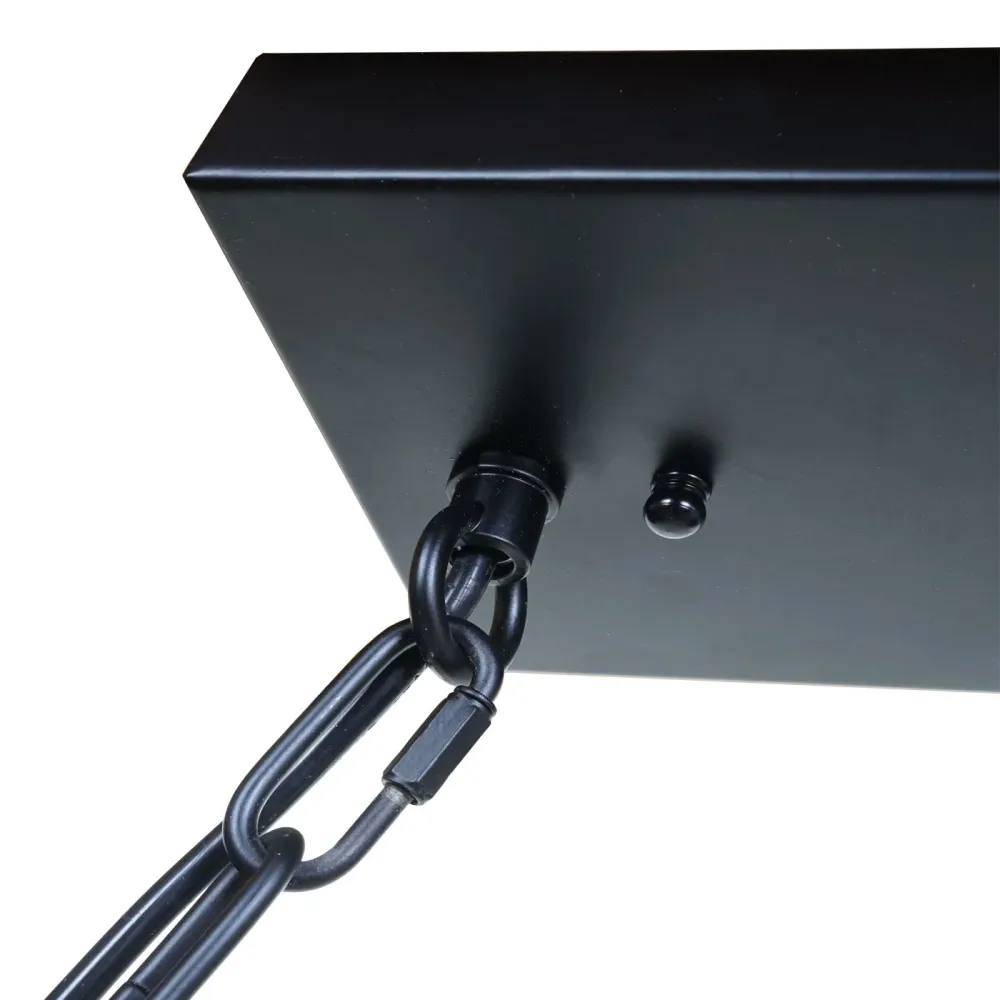 Suspension Lampe lustres style industrielle rétro bambou corde métal noir 3x abat-jour dôme 04_0003598