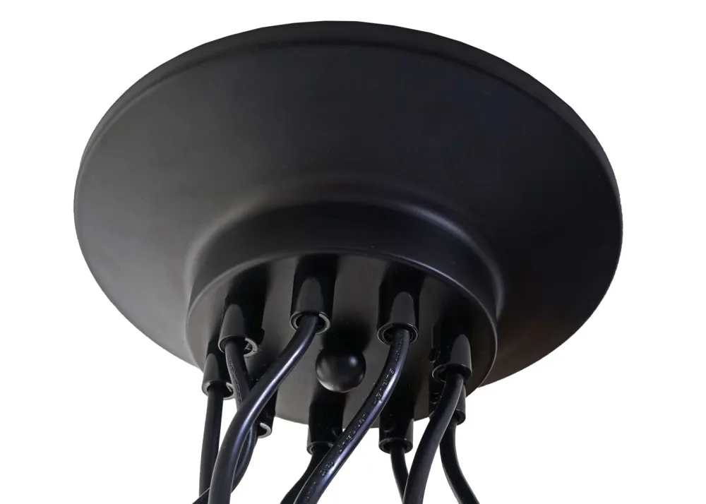 Suspension lampe suspendue lustre hauteur réglable en métal industriel noir abat-jour cage 9x 04_0004044