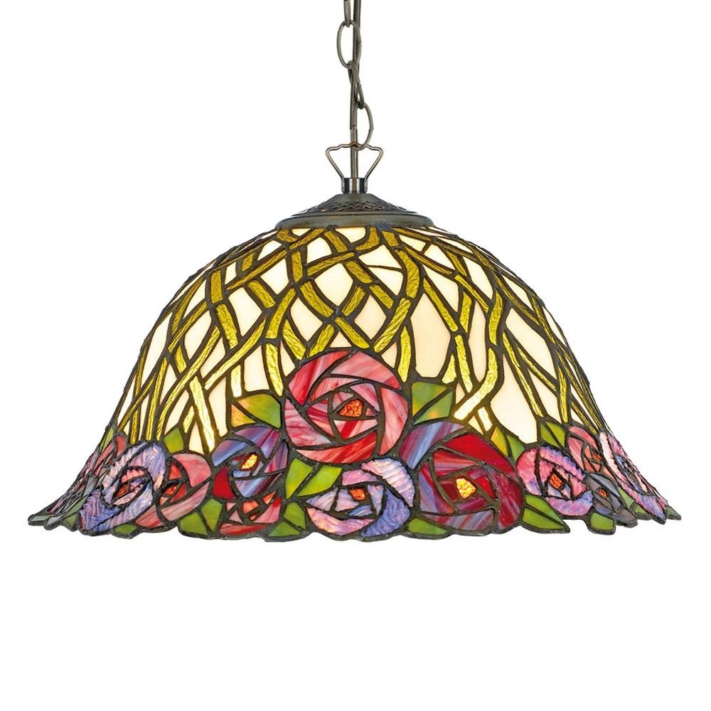 Suspension Melika de style Tiffany, 1 lampe