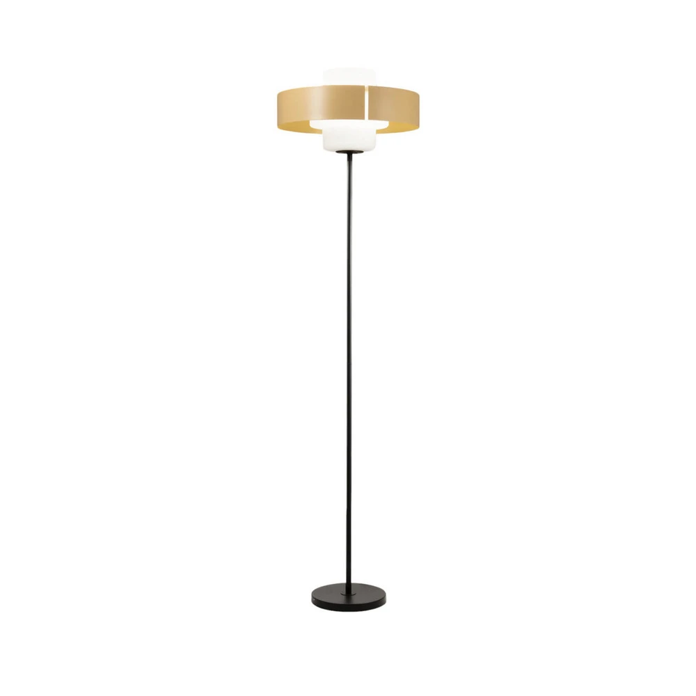 Abat-jour conique Lampe sur pied Loto, couleur sable, hauteur 170 cm, variateur d'intensité au