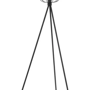 Abat-jour en tissu Lampe de salon sur pied abat-jour à grille ouverte 40 watts hauteur 163 cm fer noir 14_0009215