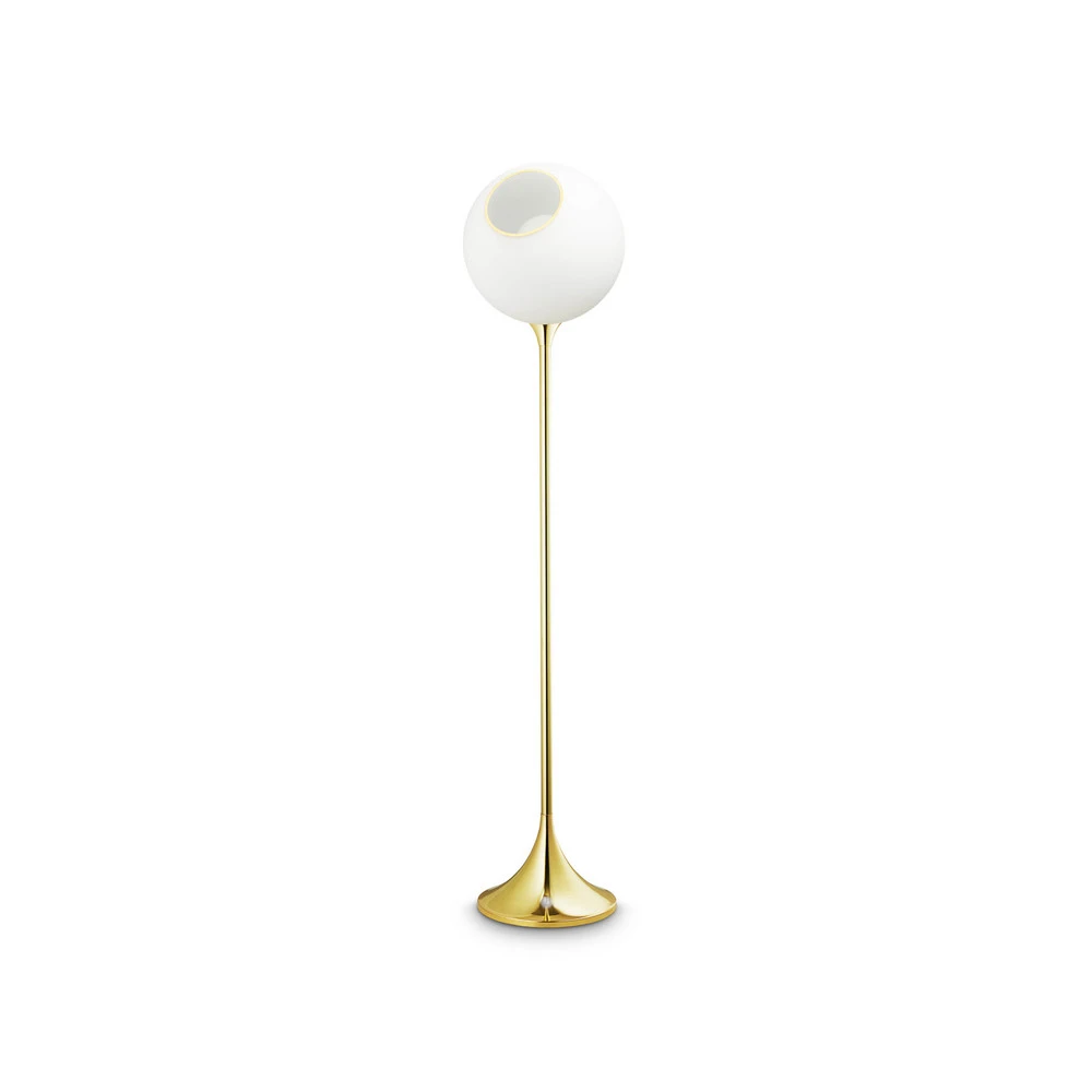 Éco-Énergétique Lampe sur pied Ballroom, blanc, verre, soufflé à la bouche, intensité