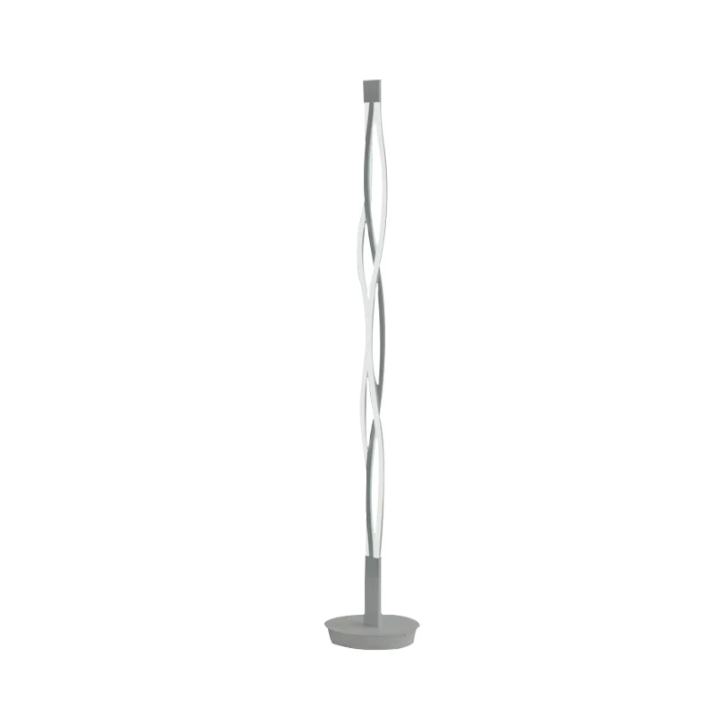 Éco-Énergétique Lampe sur pied à bâton torsadé noir/blanc, éclairage de lecture au sol métallique LED nordique avec Design...