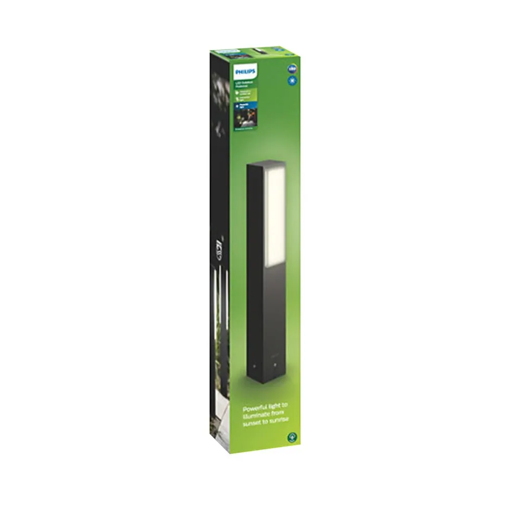 Design Contemporain Éclairage LED PHILIPS 4.5W extérieur, monté sur pied de 42 cm.