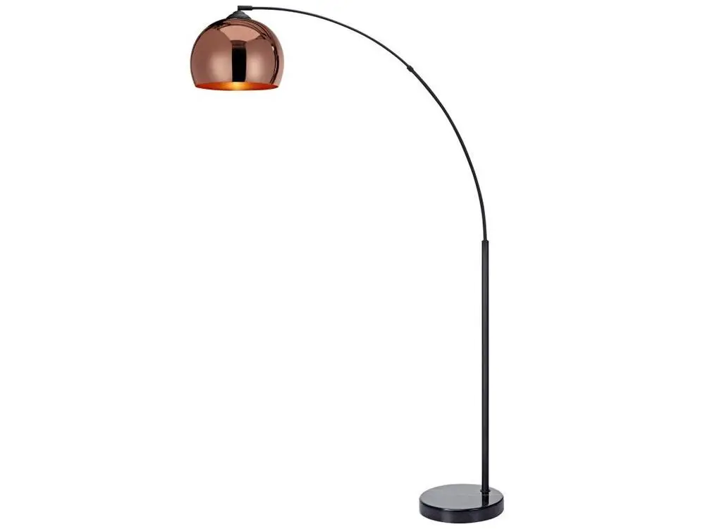 Haute Qualité Lampadaire Arquer arc lampe de salon abat-jour rose doré pied marbre noir