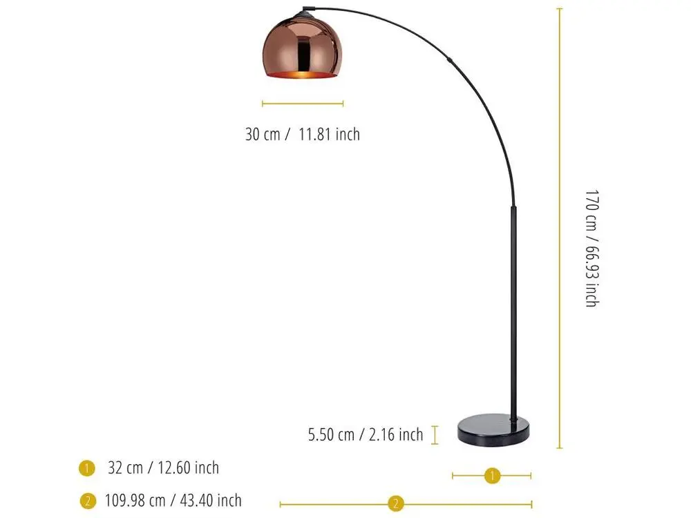 Haute Qualité Lampadaire Arquer arc lampe de salon abat-jour rose doré pied marbre noir