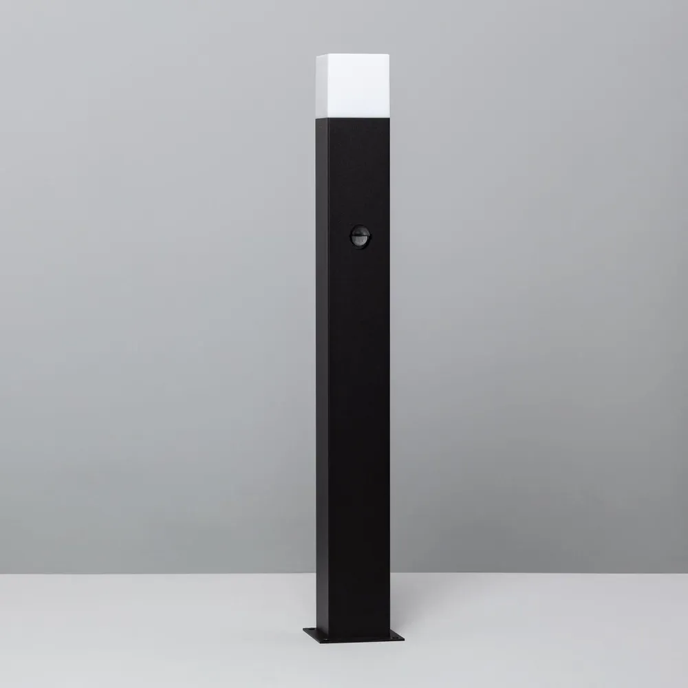 Haute Qualité Lampe extérieure sur pied 74 cm noire Augusta avec capteur de mouvement PIR