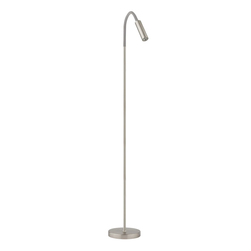 Haute Qualité Lampe pied LED Rocco, nickel mat bras flex gris