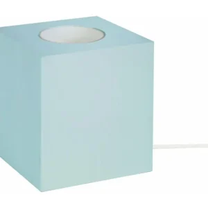 Haute Qualité Pied de lampe carré bois bleu 10,5 cm.