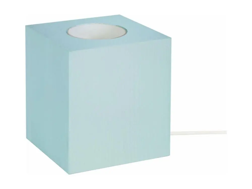 Haute Qualité Pied de lampe carré bois bleu 10,5 cm.