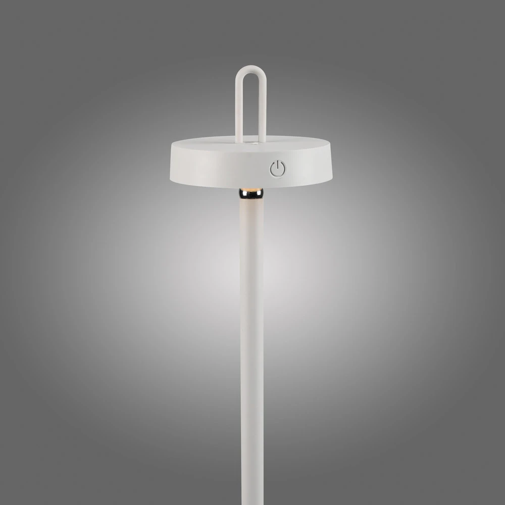 JUST LIGHT. Lampe sur pied LED sur batterie Amag, blanc, fer, IP44