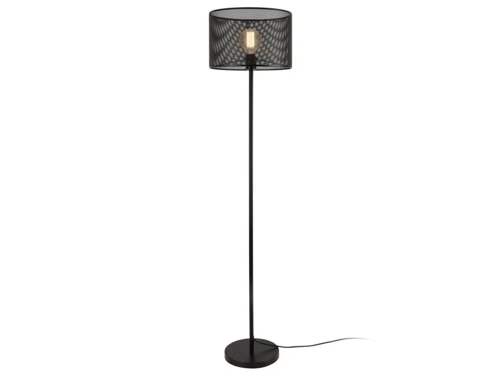 Lampadaire lampe à pied métal noir e27 153 cm 03_0002446 (Certifié CE)