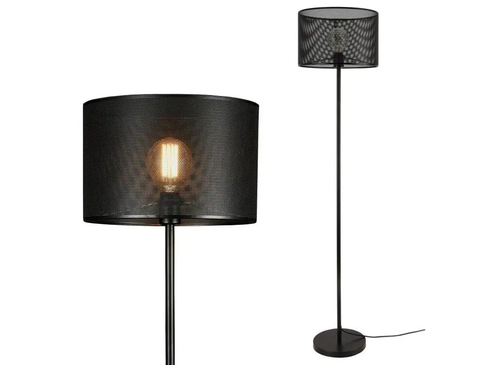 Lampadaire lampe à pied métal noir e27 153 cm 03_0002446 (Certifié CE)