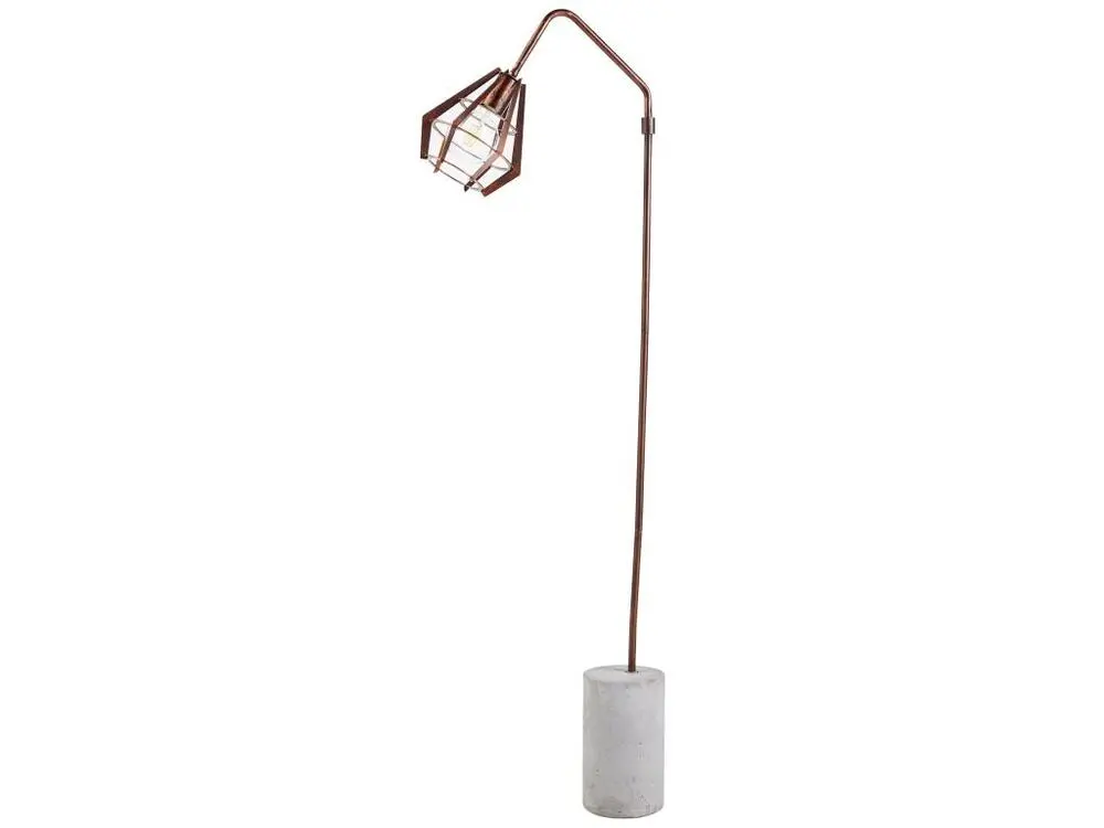 Lampadaire Rustica lampe de sol sur pied cuivrée avec ciment VN-L00046-EU pour éclairage d'ambiance
