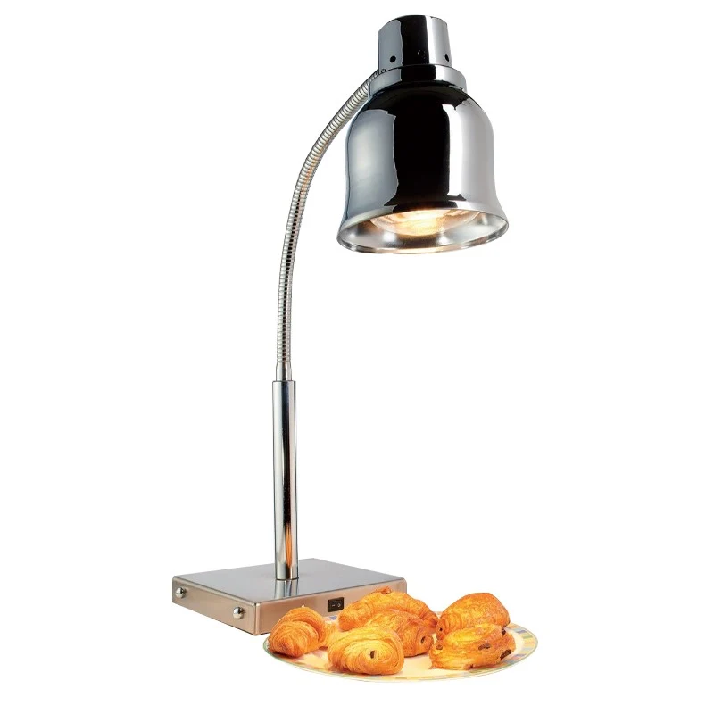 Lampe chauffante sur pied - Chromée - 230 V - 24000B avec ampoule LED incluse