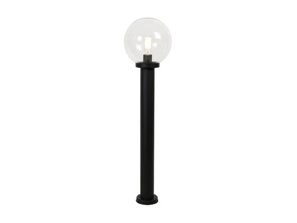Lampe de chevet Lampe d'extérieur sur pied noire avec sphère transparente 100 cm IP44 - Sfera