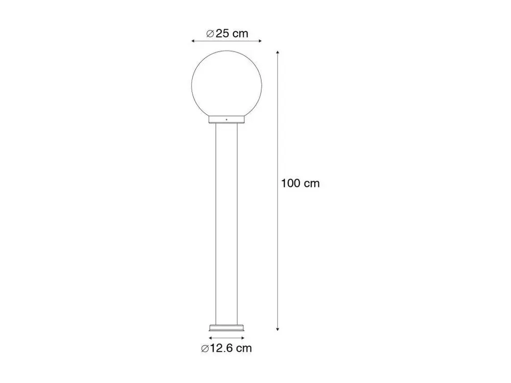 Lampe de chevet Lampe d'extérieur sur pied noire avec sphère transparente 100 cm IP44 - Sfera