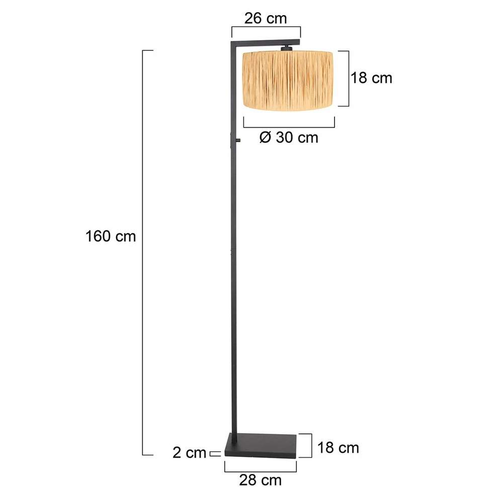 Lampe de chevet Lampe sur pied Stang, tressage Natur