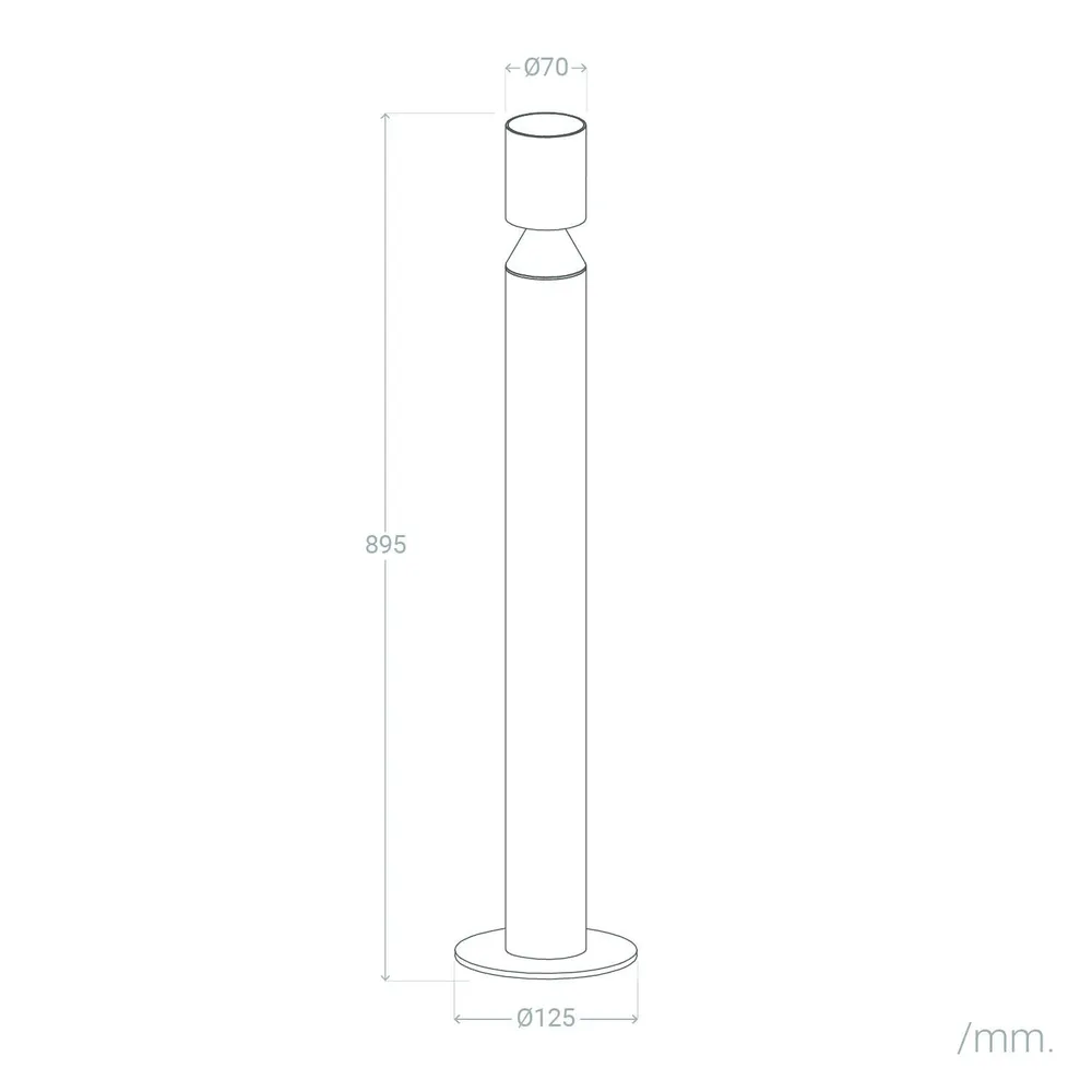 Lampe d'extérieur sur pied LED 6W 90cm aluminium modèle Cashel avec câble textile
