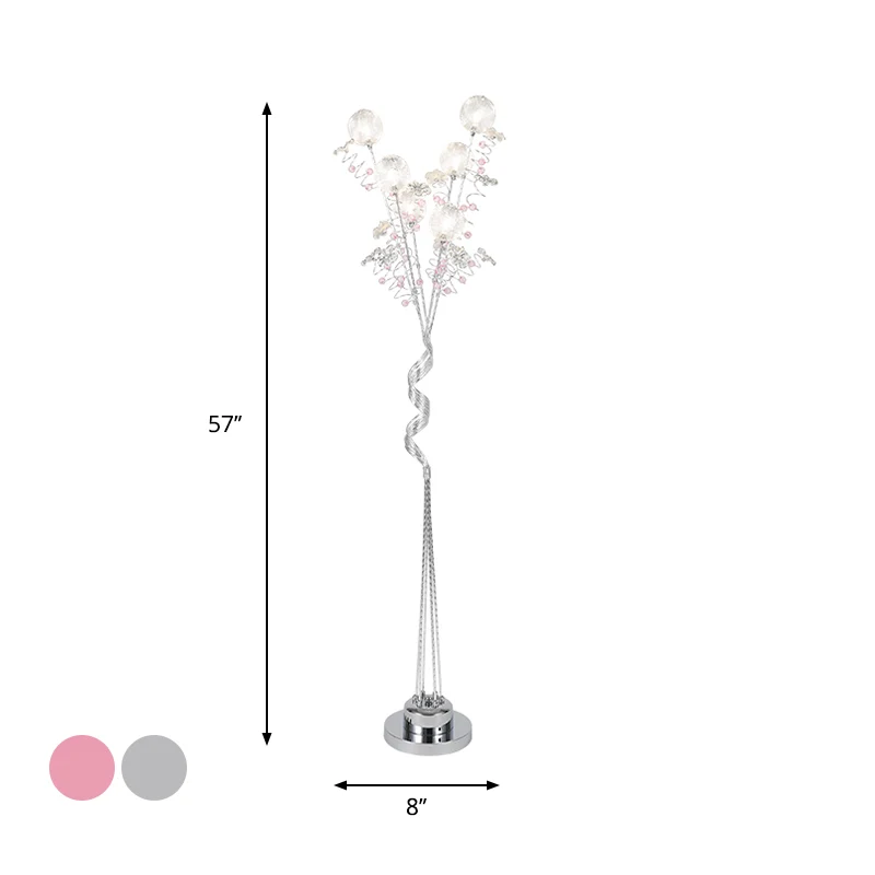 Lampe de lecture sur pied en aluminium en forme d'arbre, éclairage décoratif pour salon, lampe de lecture à LED avec détai...
