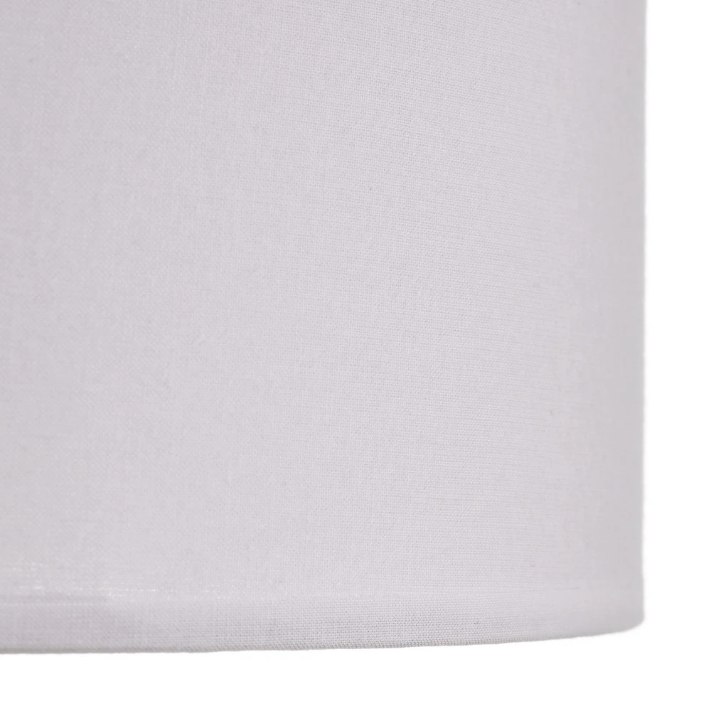 Lampe à poser Lampadaire tissu Harris pied noir, abat-jour blanc