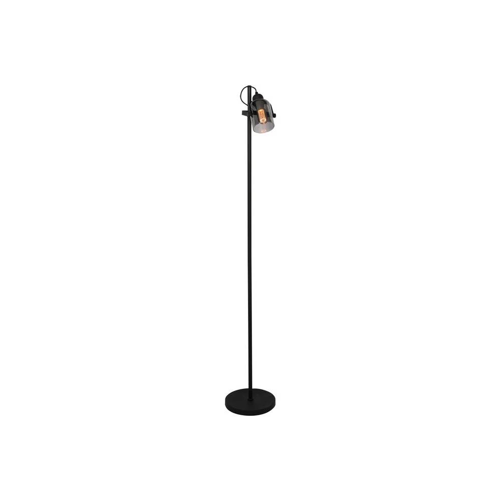 Lampe à poser Lampe sur pied Fumoso, hauteur 143 cm, noir/gris fumée
