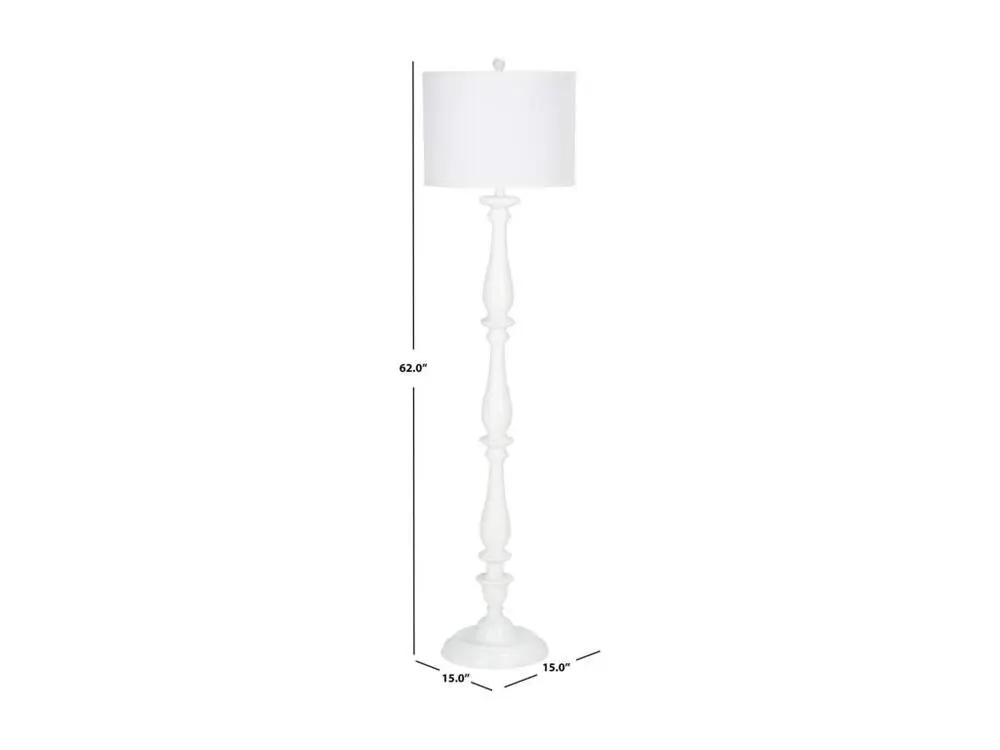 Lampe sur pied Blanc 40 x 40 x 160 cm - Bessie avec variateur d'intensité