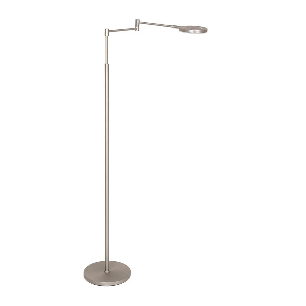 Lampe sur pied LED sur batterie Soleil, couleur acier, métal, variateur pour décoration intérieure