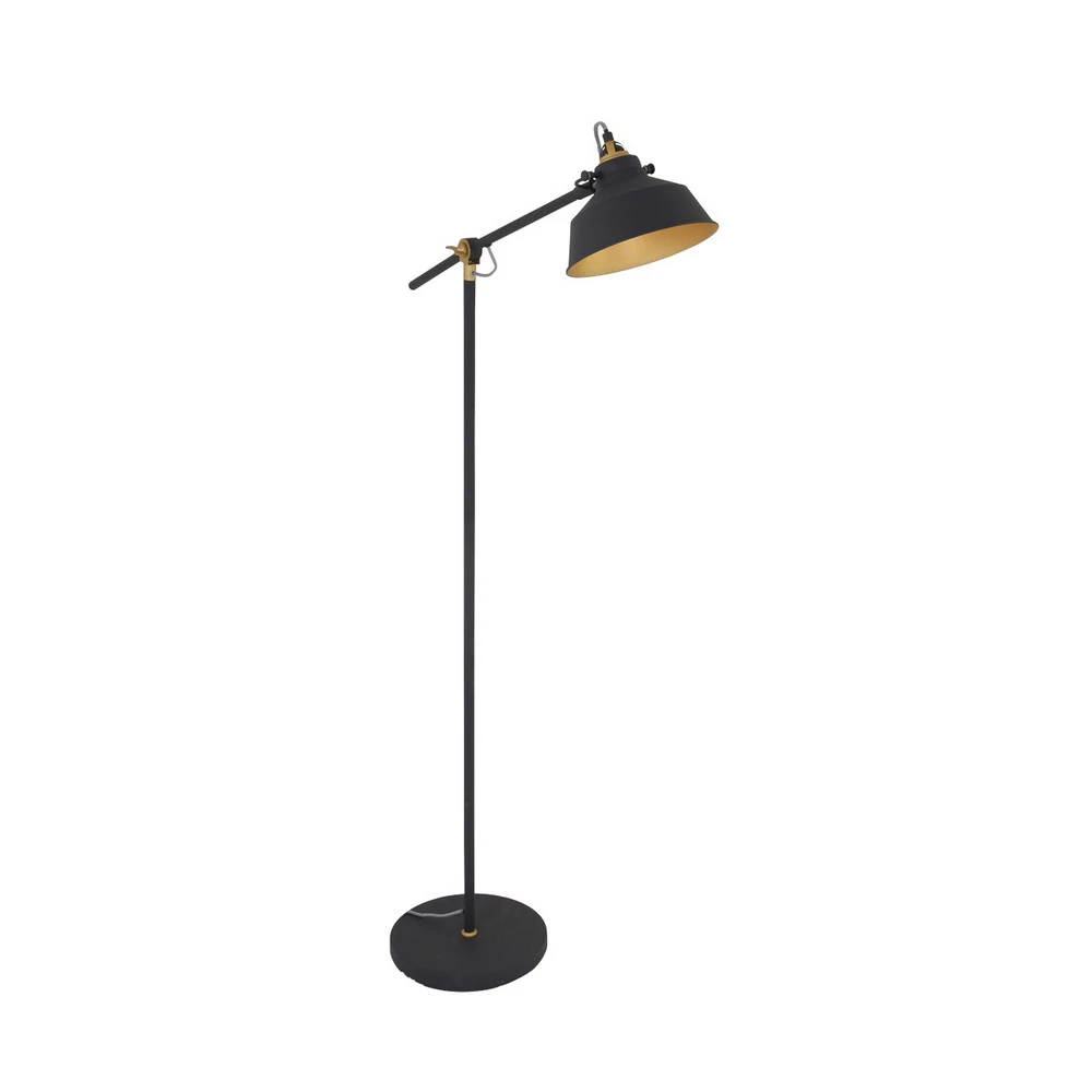 Lampe sur pied Nové, réglable, noir pour salon et chambre