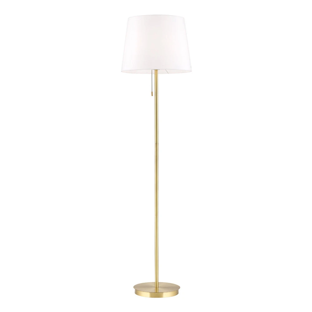Lampe sur pied textile Ludwig, laiton vieilli | Dimmable | Haute luminosité