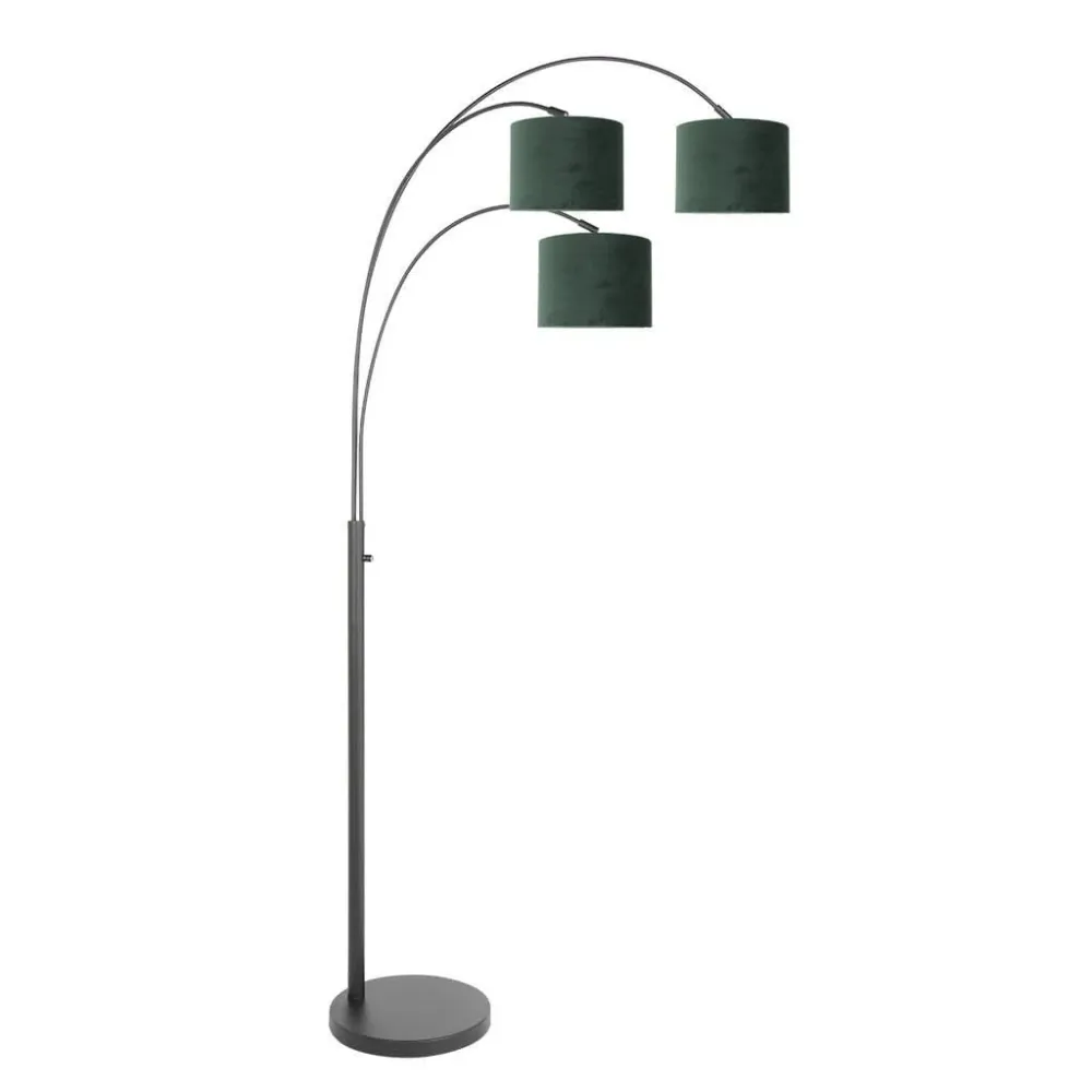 Lampe sur Pied 3 Têtes Velours | Giro en papier artisanal
