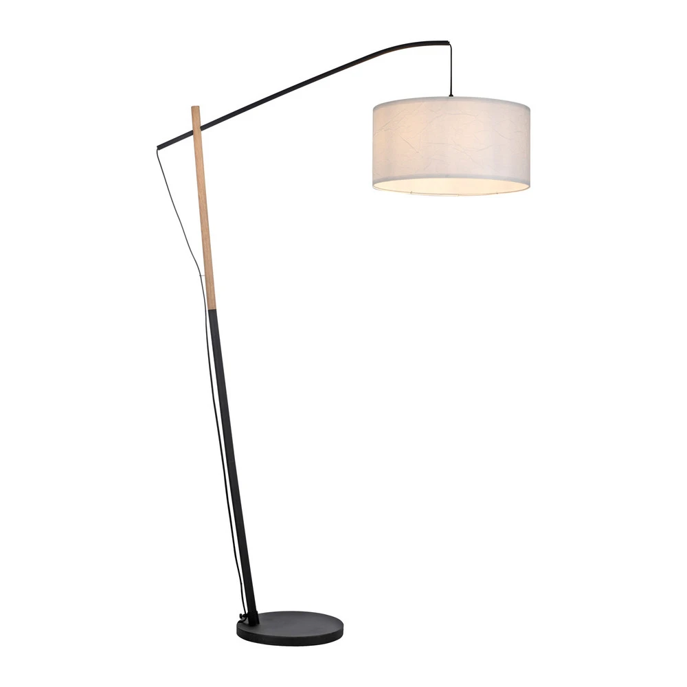 Lampe sur pied Vert jade Sofie avec abat-jour papier avec variateur d'intensité