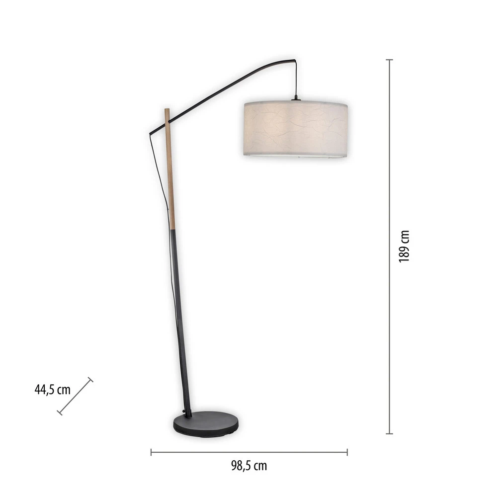 Lampe sur pied Vert jade Sofie avec abat-jour papier avec variateur d'intensité