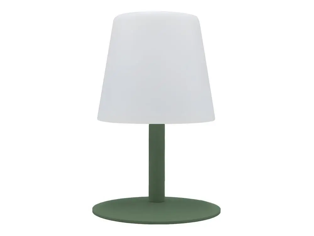 Lampe de table sans fil pied en acier vert olive LED blanc chaud/blanc dimmable STANDY RÉDUIT Olive H25cm