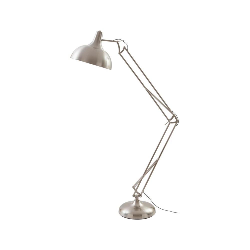 Lindby lampe sur pied Leia, argent, métal, 180cm, pivotant, E27 en papier artisanal