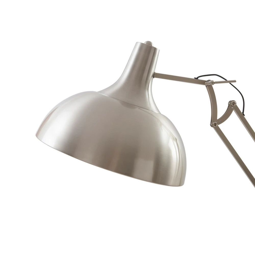 Lindby lampe sur pied Leia, argent, métal, 180cm, pivotant, E27 en papier artisanal